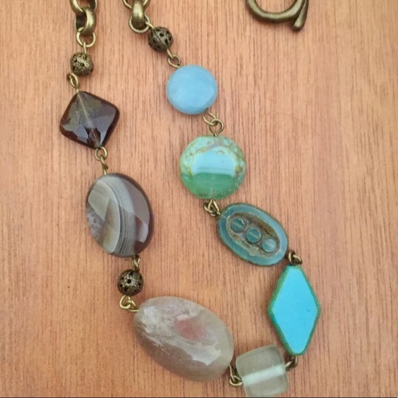 Anthropologie Jewelry - Anthropologie Stone Gold Necklace